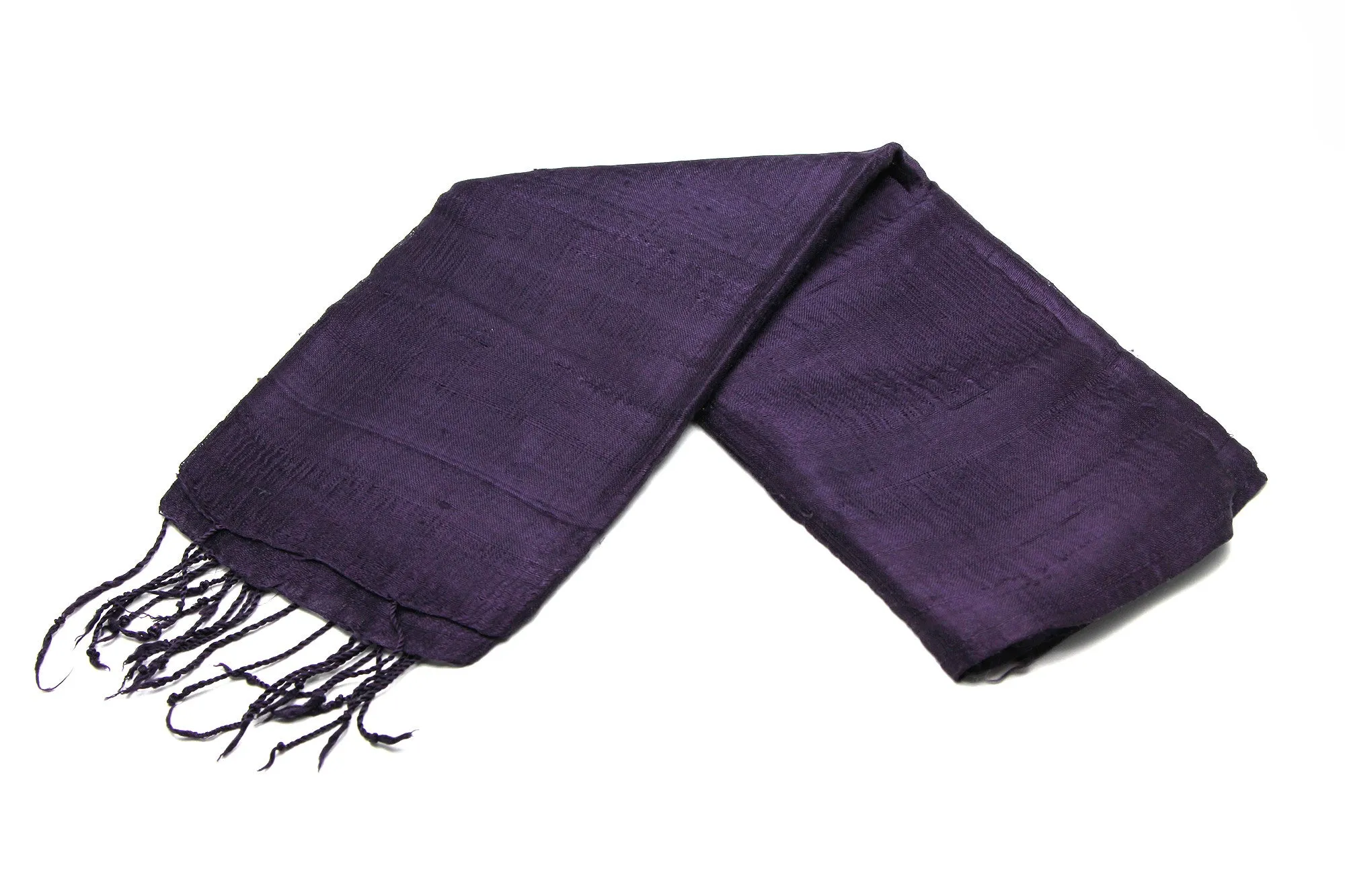 100% Fair Trade Thai Silk Solid Color Scarf Grape