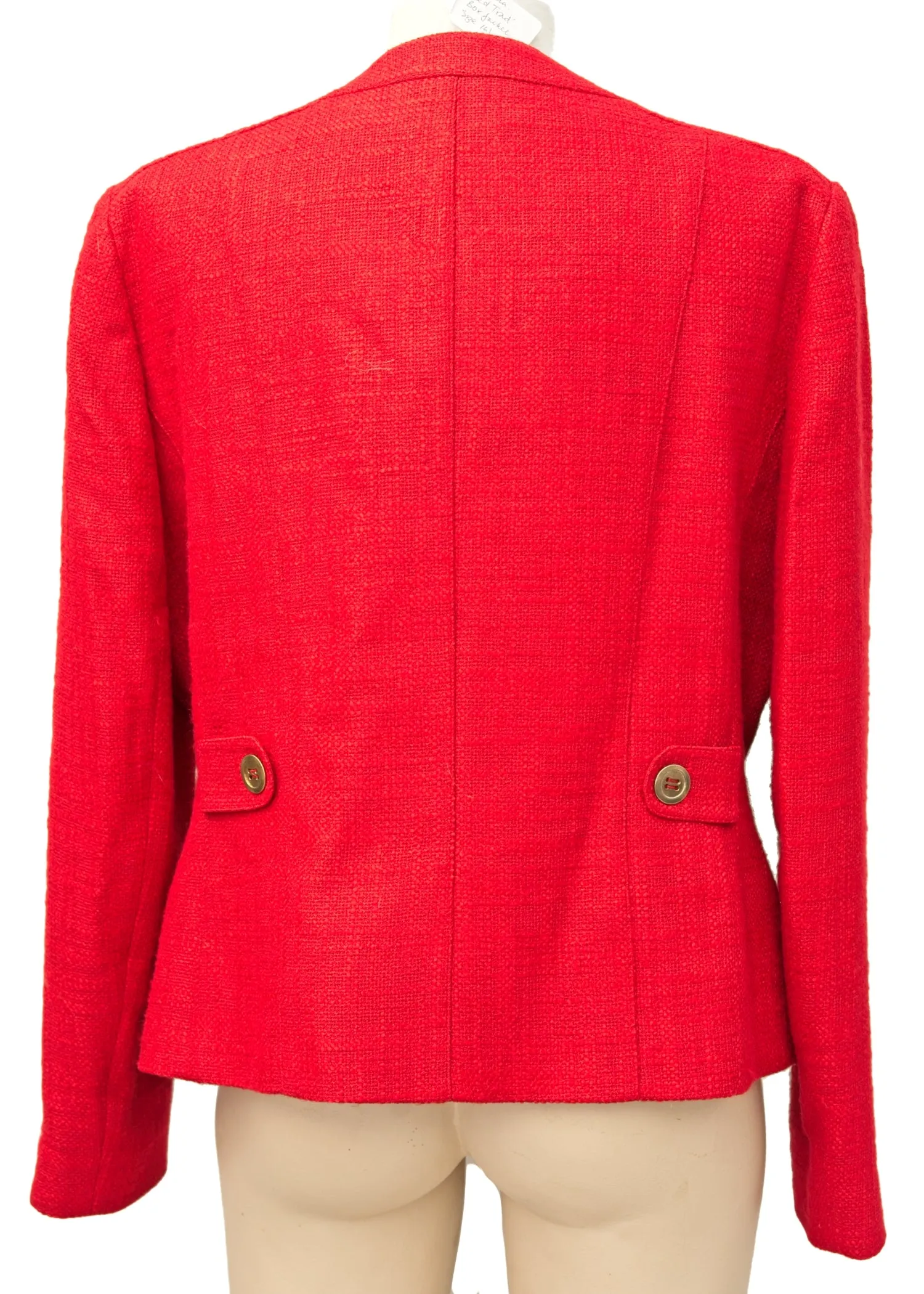 1980s Red Cropped Box Jacket • Vyella • UK18