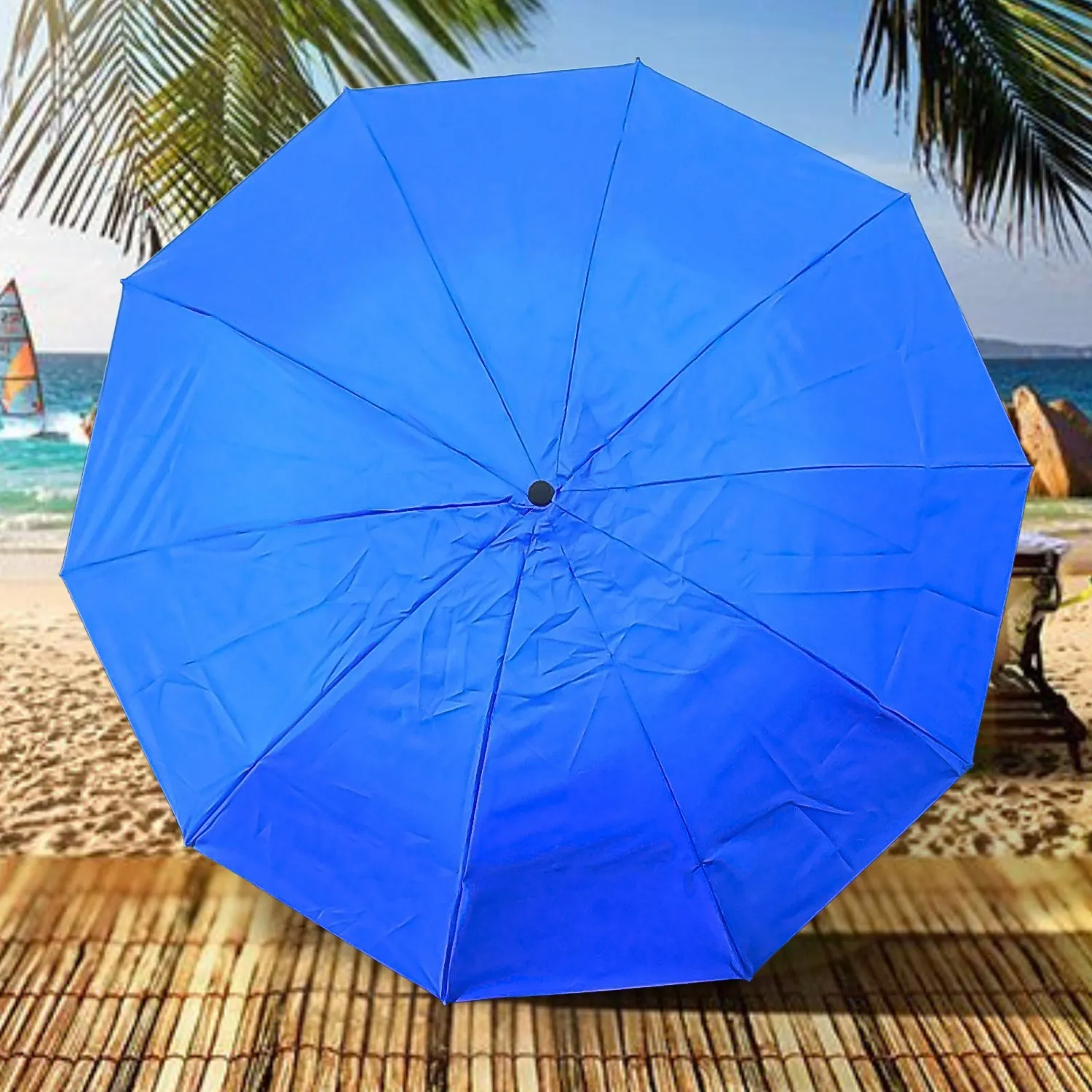 3-Fold Sun & Rain Protective Solid Foldable Umbrella (1 Pc / Mix Color)