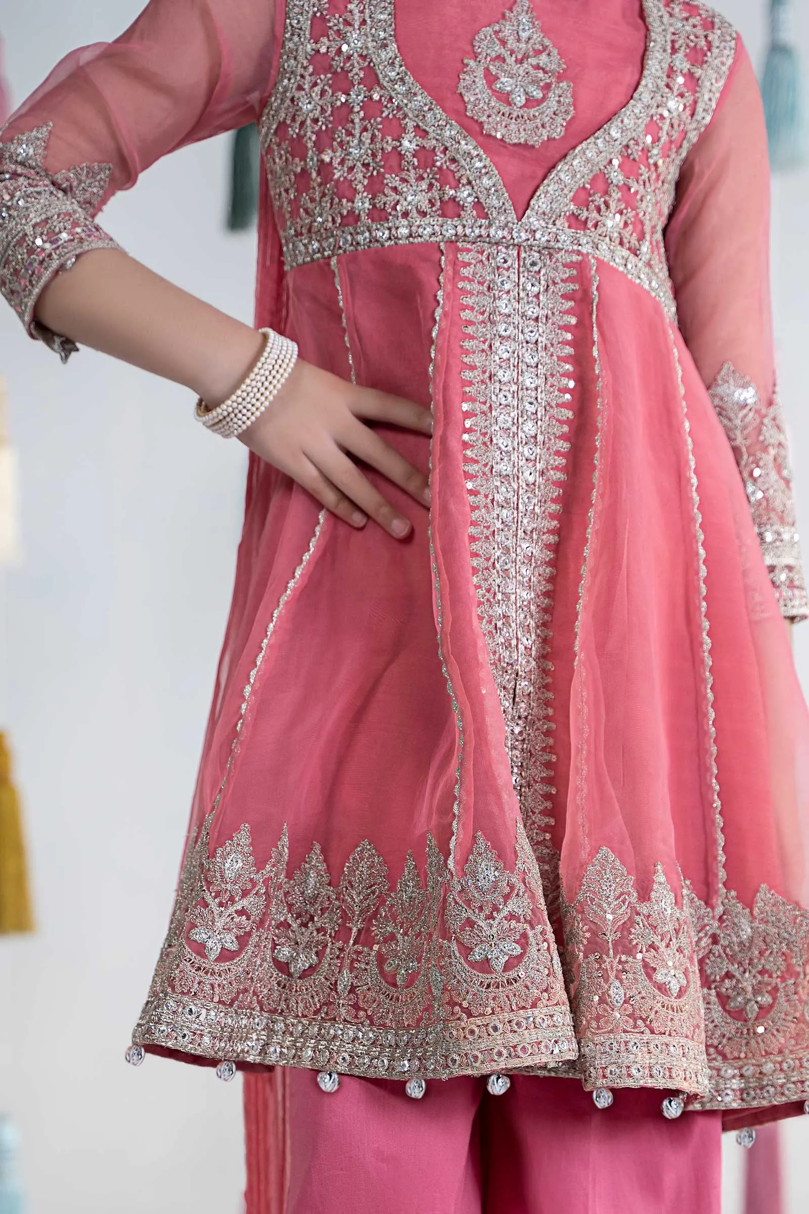 3 Piece Embroidered Organza Suit | MKS-EA24-31