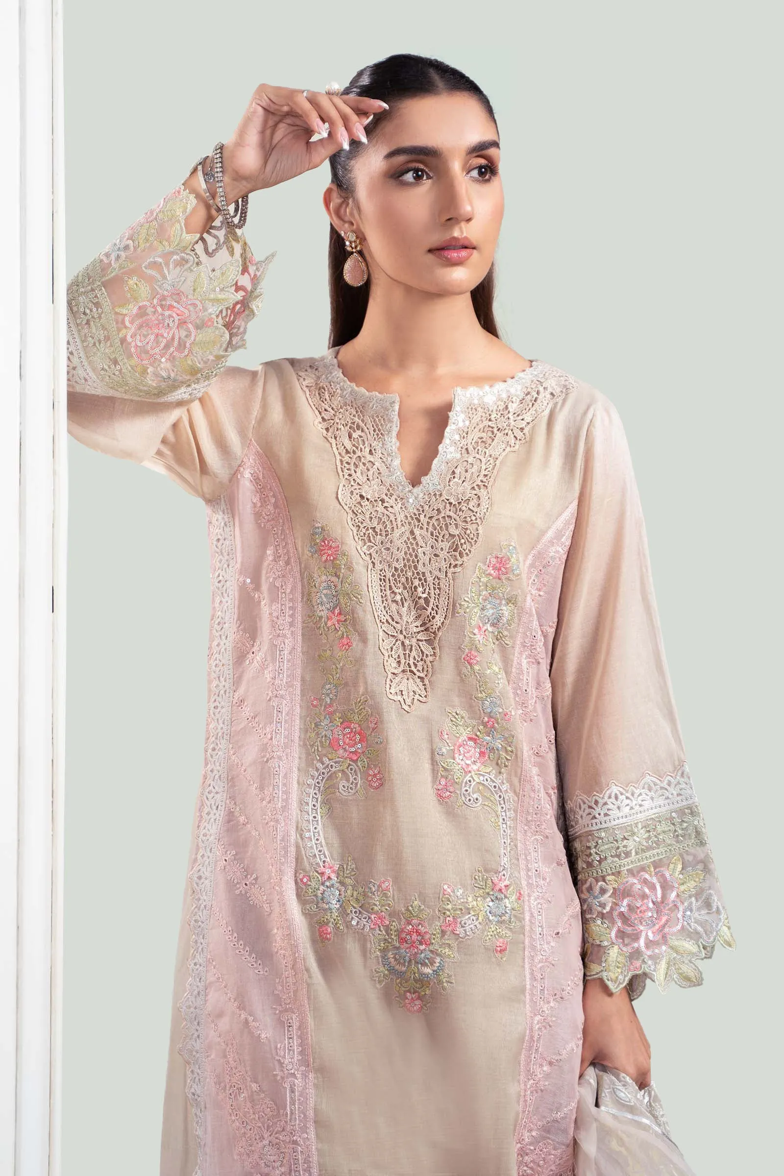 3 Piece Embroidered Yarn Dyed Suit | DW-EA24-21