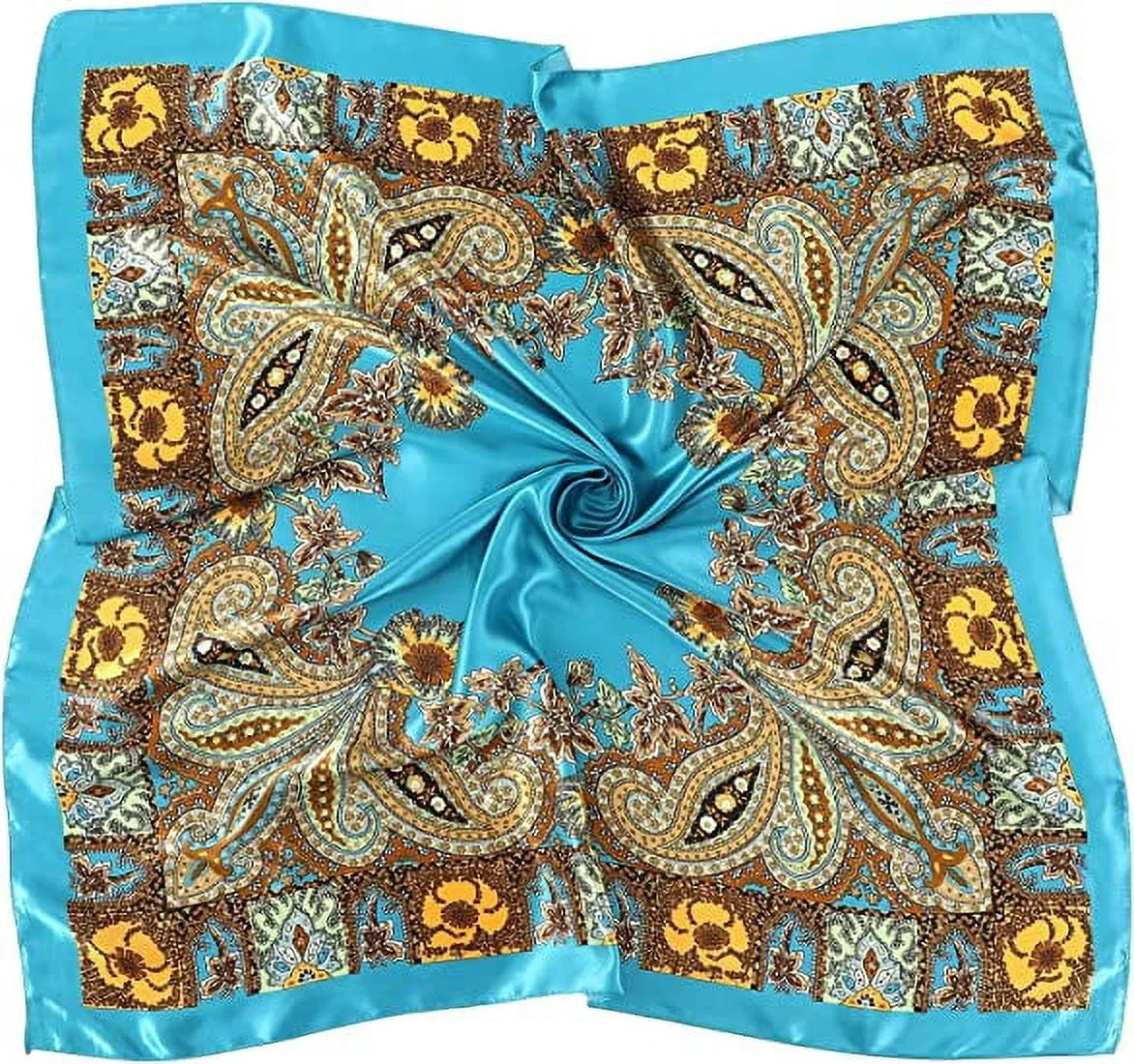 35” Large Square Satin Head Scarf - 3Pcs Satin Hair Scarves Silk Bandana Scarf Headscarf Silk Feeling Scarf for Women