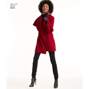 6534 New Look Pattern 6534 Women's Coats