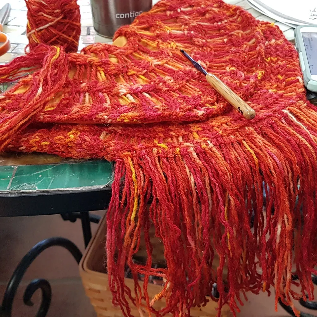 About The Color - Autumn Breeze, Orange & Red Hand Dyed Yarn, Worsted