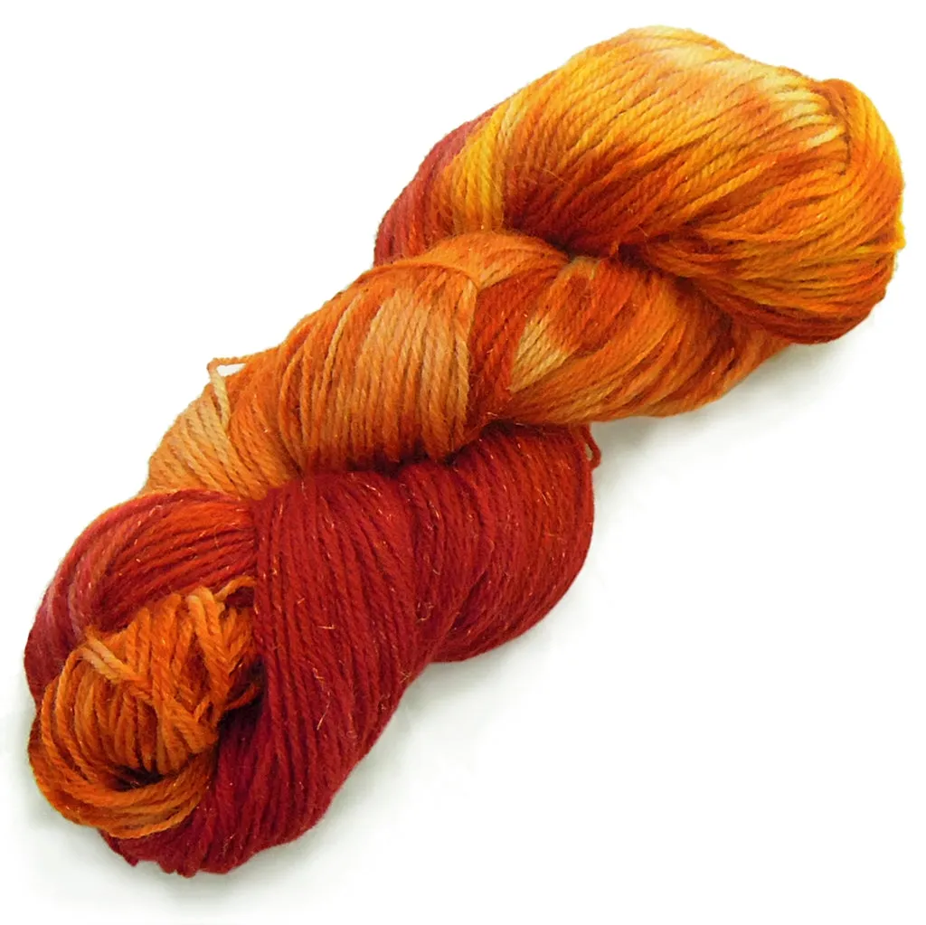 About The Color - Autumn Breeze, Orange & Red Hand Dyed Yarn, Worsted