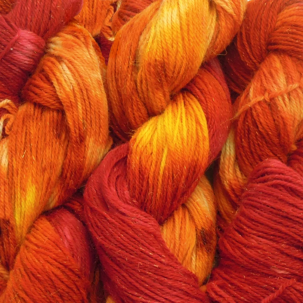 About The Color - Autumn Breeze, Orange & Red Hand Dyed Yarn, Worsted