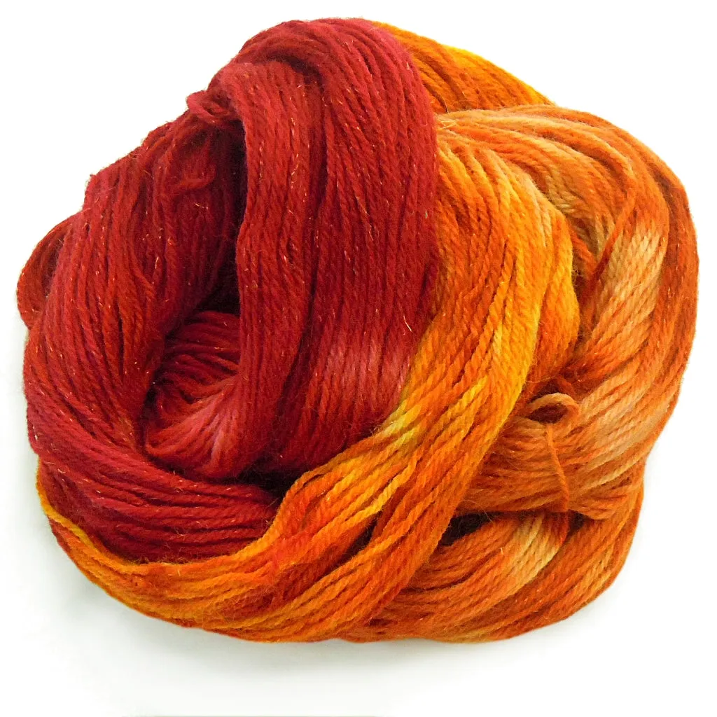 About The Color - Autumn Breeze, Orange & Red Hand Dyed Yarn, Worsted