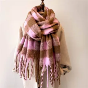 Accity | Plaid Warm Scarf: Coffee