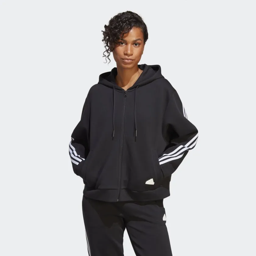 Adidas Future Icons 3-Stripes Full Zip Hoodie - Womens - Black