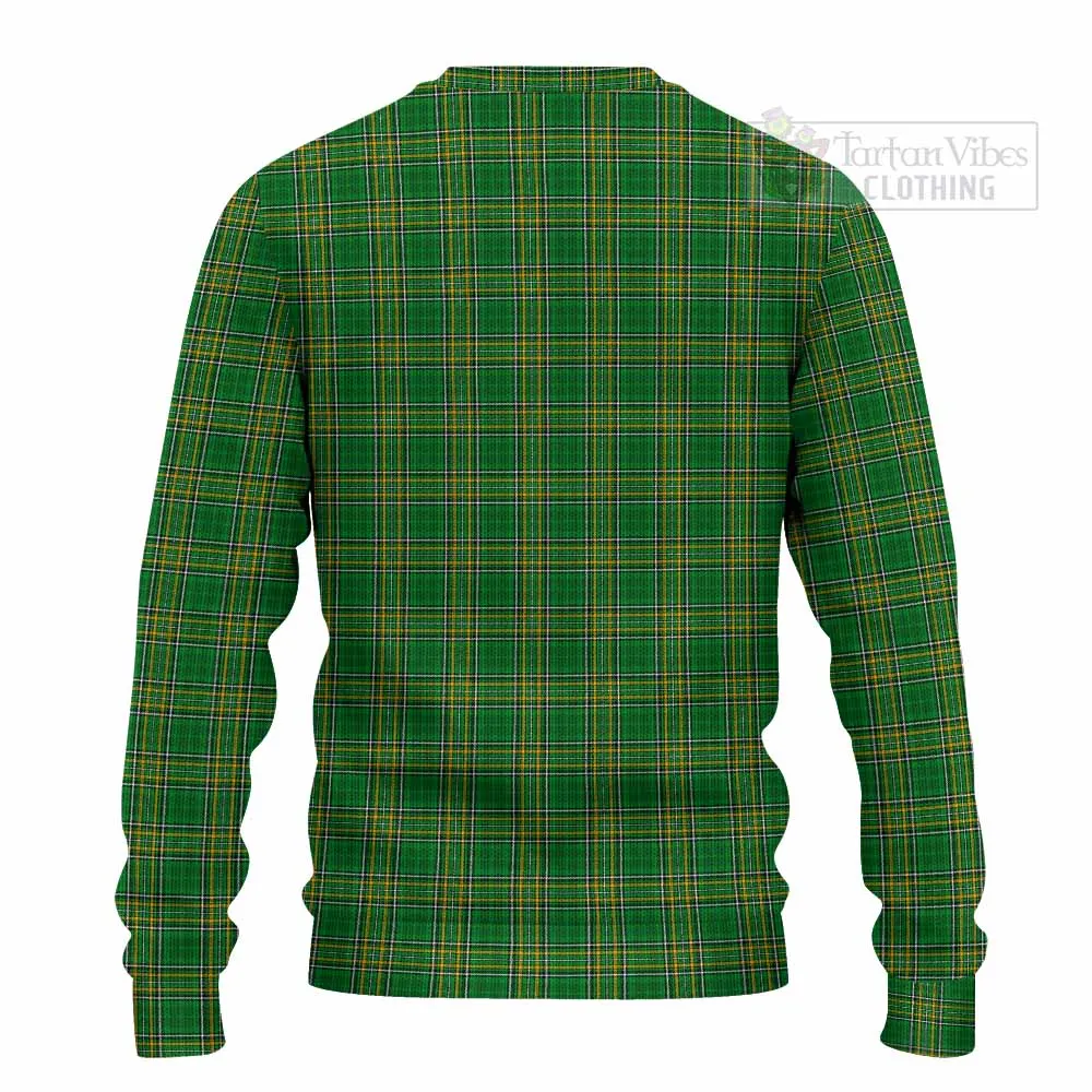 Agnew Irish Clan Tartan Knitted Sweater with Coat of Arms