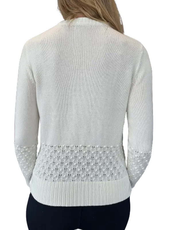 Alashan Cashmere Rosebud Sweater - White