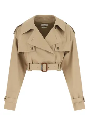 Alexander McQueen Belted Cropped Trench Coat