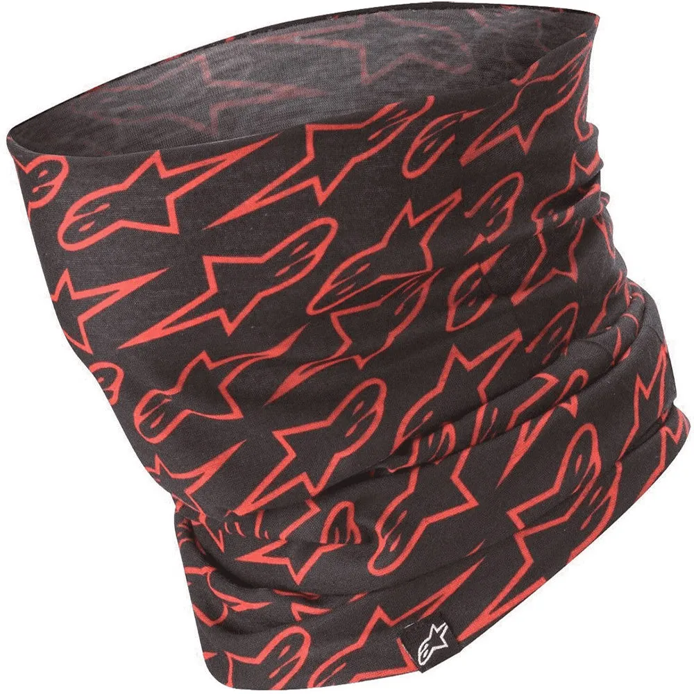 Alpinestars Lightweight Motorcycle Neck Tube Black Red Fluo