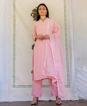 Aria Pink Embroidery Straight Kurta