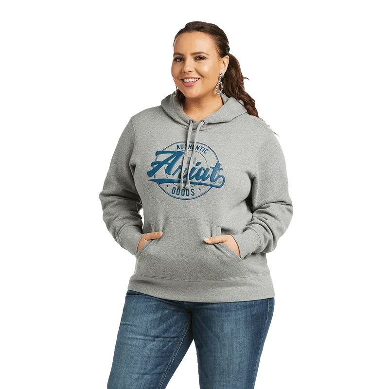 Ariat Women's Real Heather Grey Graphic Logo Hoodie