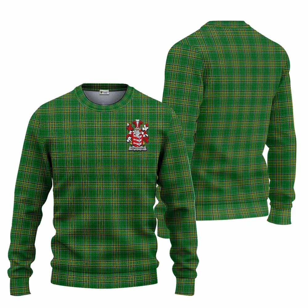 Armstrong Irish Clan Tartan Knitted Sweater with Coat of Arms