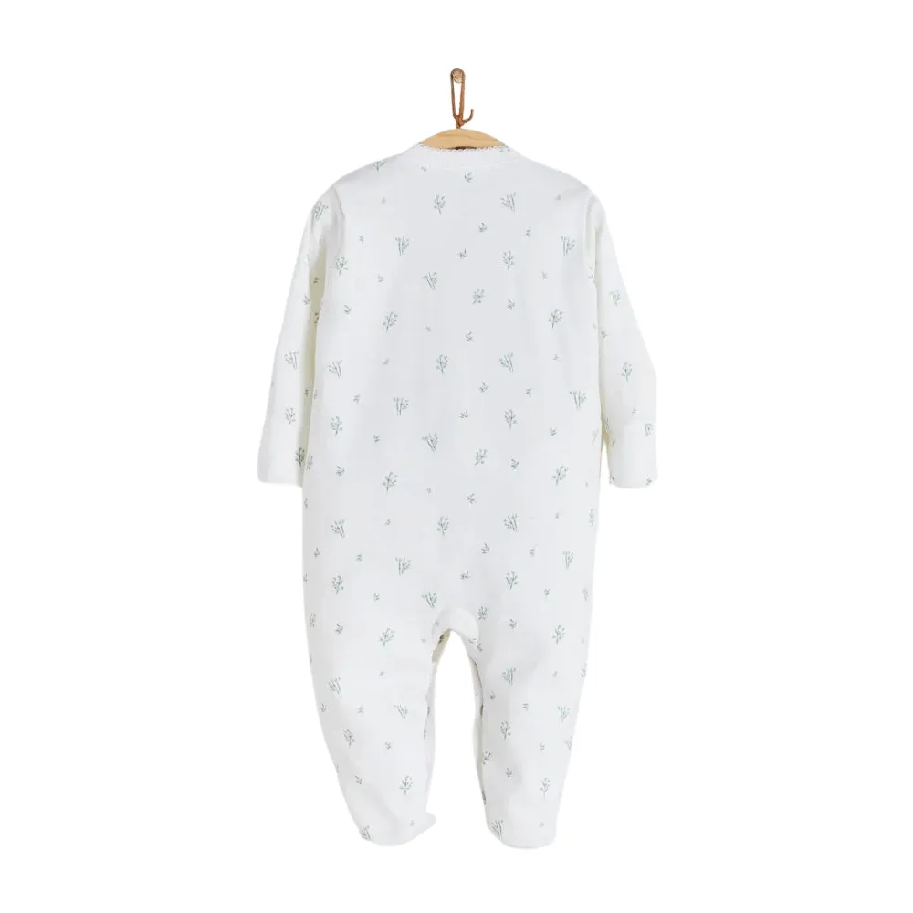 Babycottons Bamboo Footed Front-Snap Footie - Green