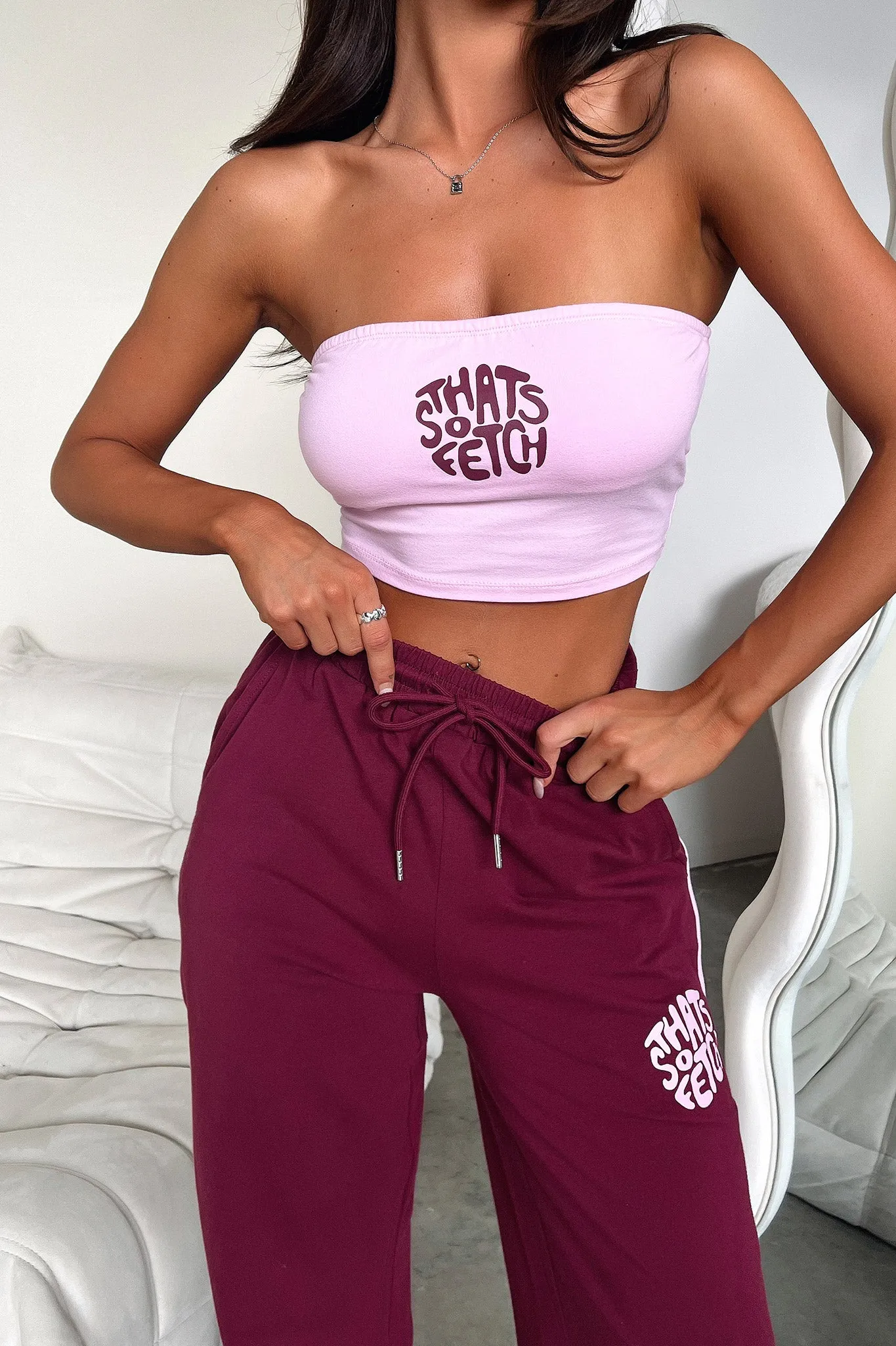 Beckham Wide Leg Pants - Burgundy