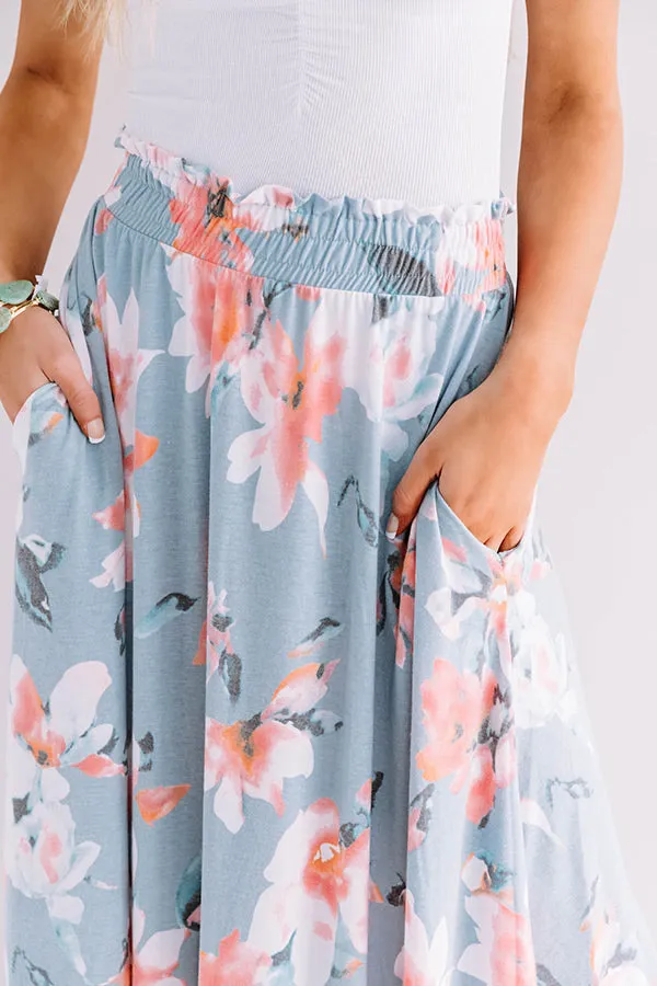 Better In Blooms Skirt In Sky Blue