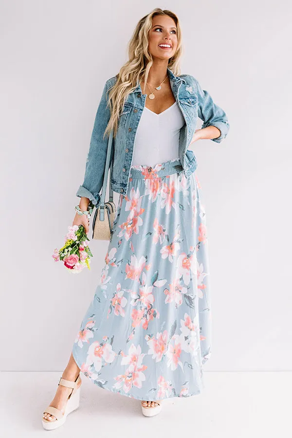 Better In Blooms Skirt In Sky Blue