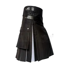 Black and White Hybrid Box Plated Utility Kilt