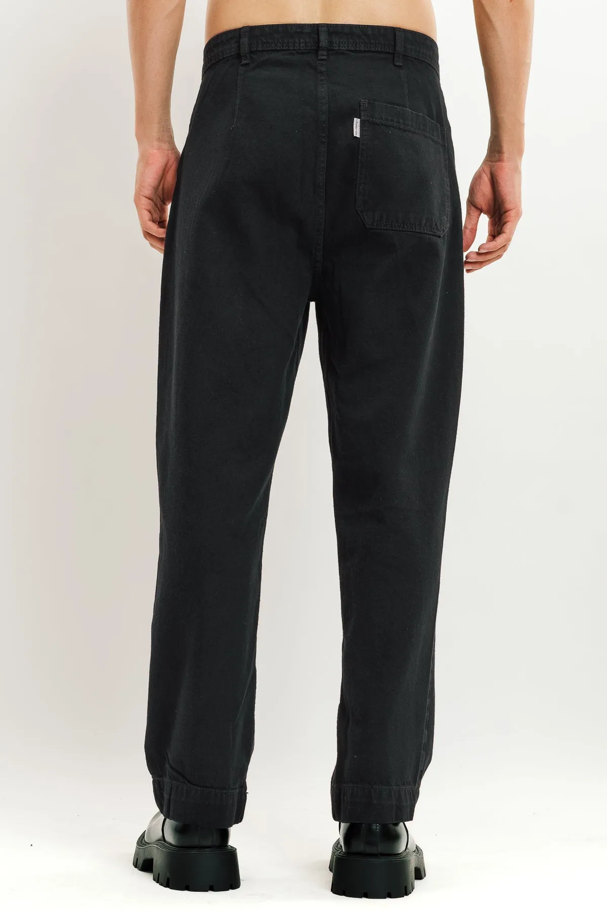 Black Relaxed Straight Men's Jeans