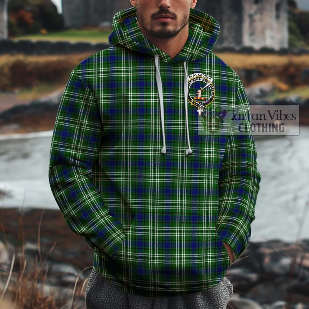 Blackadder Tartan Cotton Hoodie with Family Crest