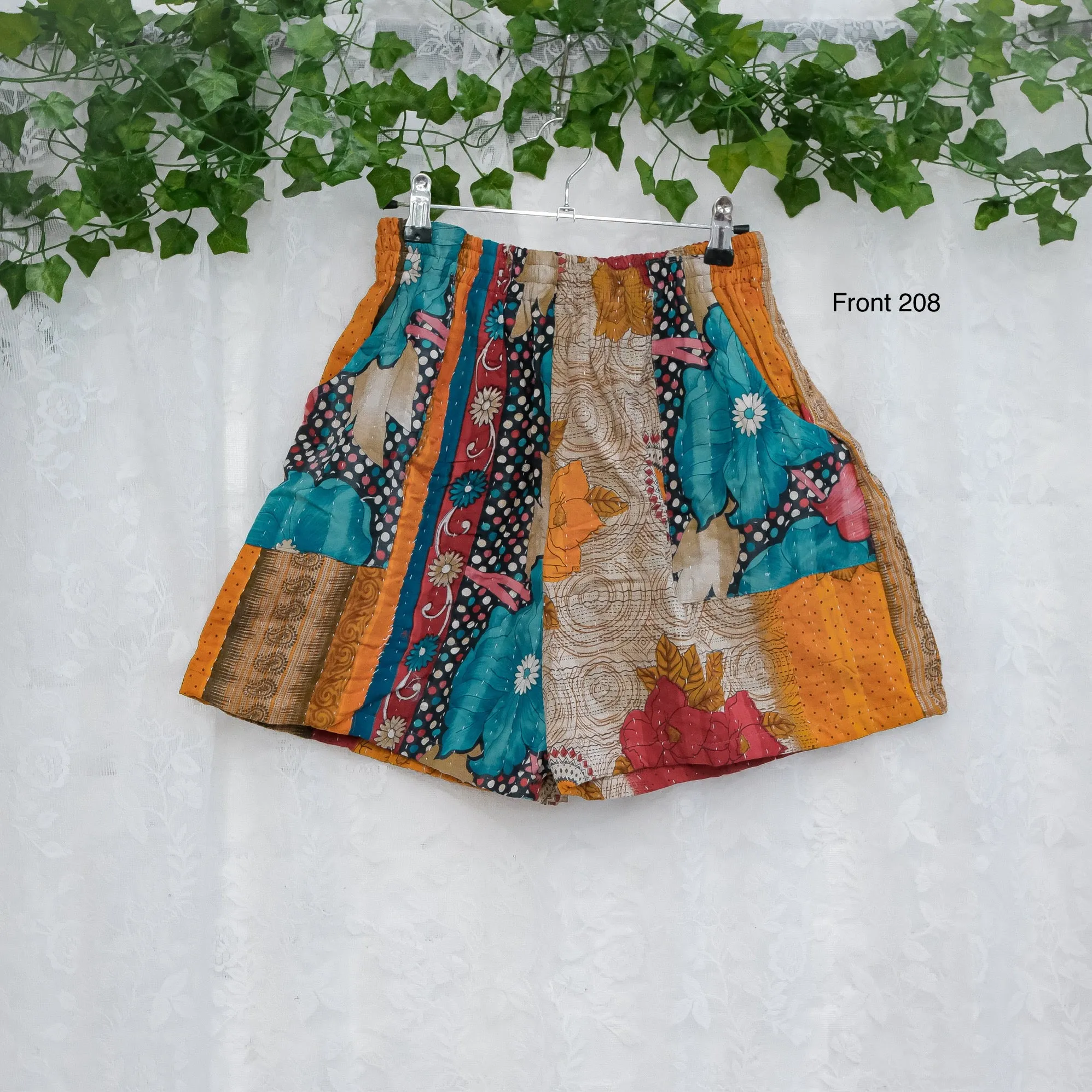 Bohemian Kantha Cotton Shorts