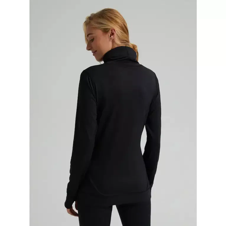 Burton Women's Midweight Base Layer Long Neck Shirt Black