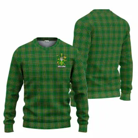 Bury Irish Clan Tartan Knitted Sweater with Coat of Arms