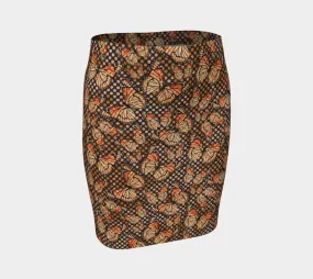 Butterfly Print Fitted Skirt