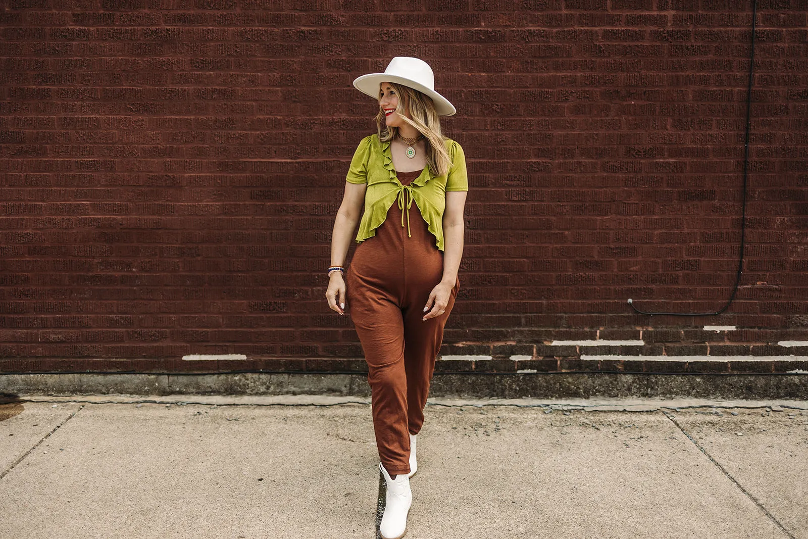 cadence jumpsuit in friar brown