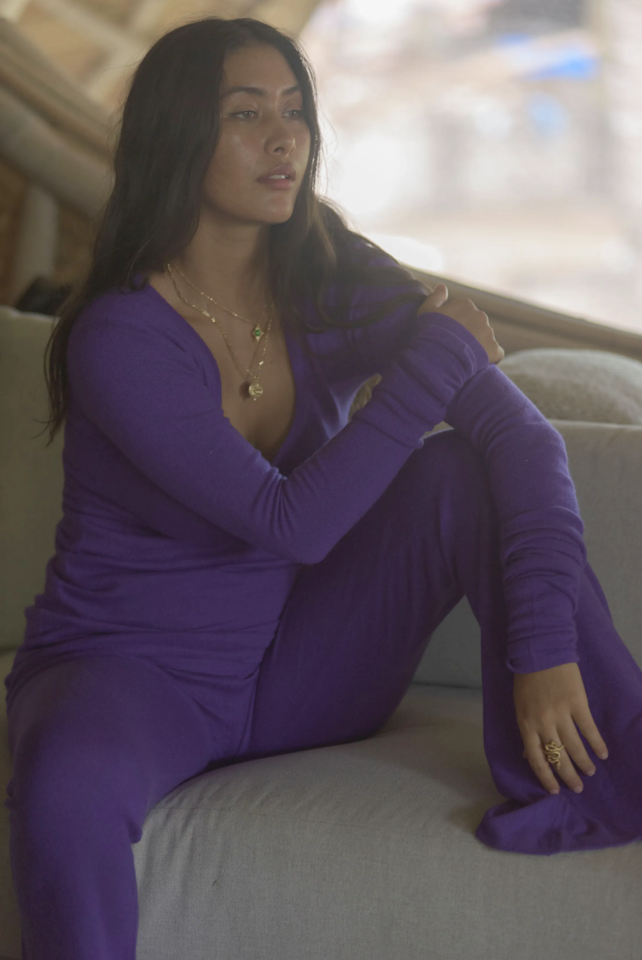 CASHMERE SOUL YOGA PANTS PURPLE