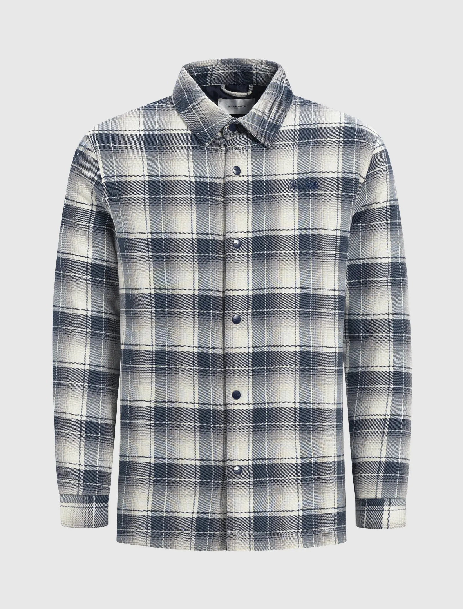 Checked Flannel Jacket | Navy