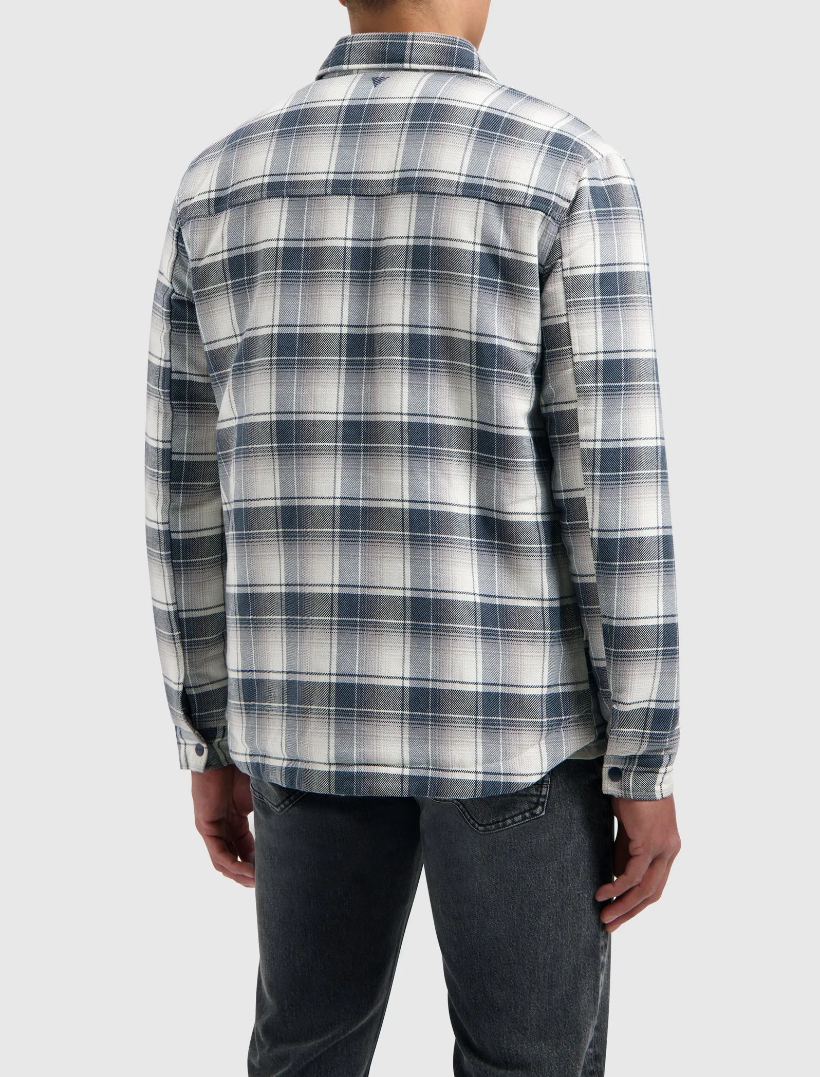 Checked Flannel Jacket | Navy