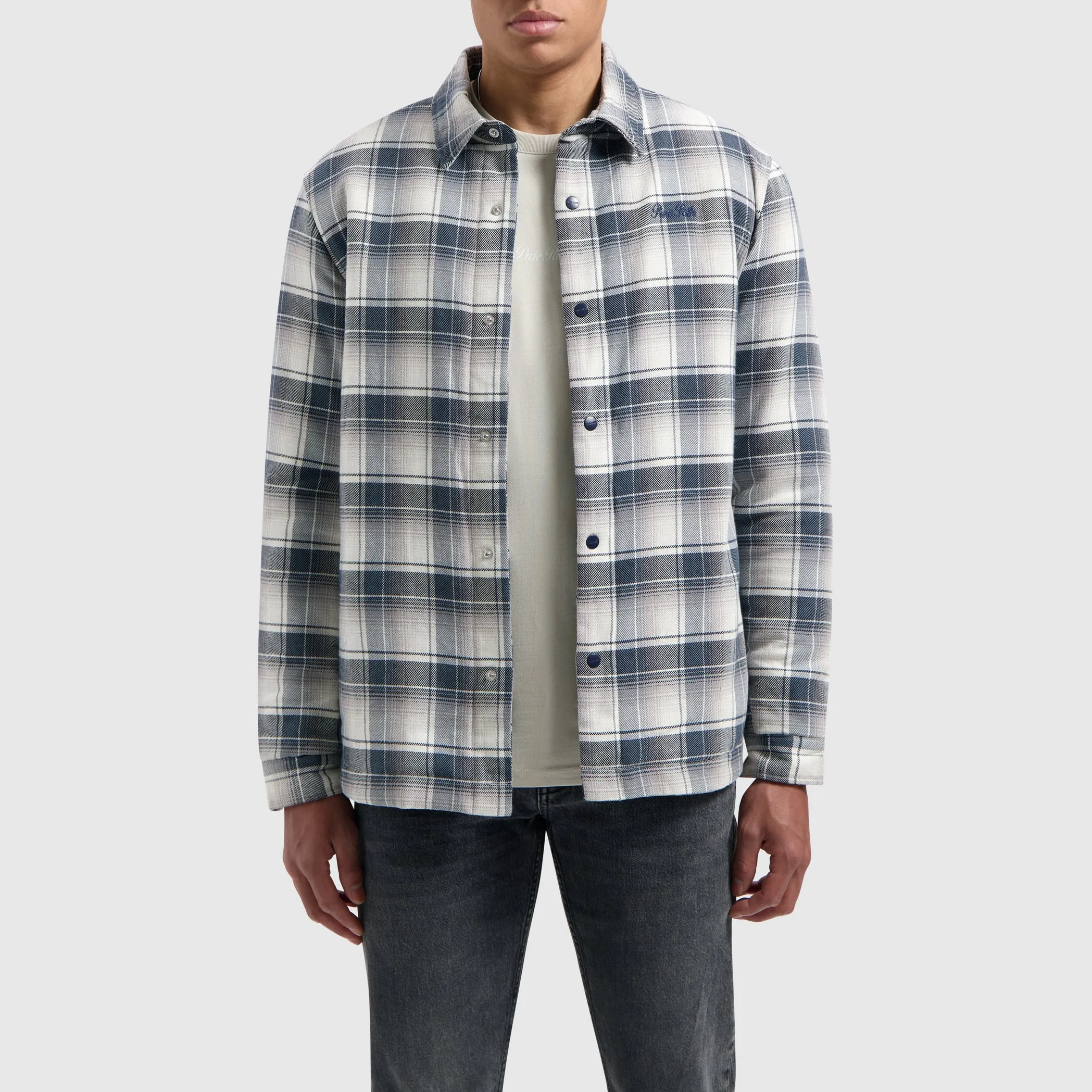 Checked Flannel Jacket | Navy