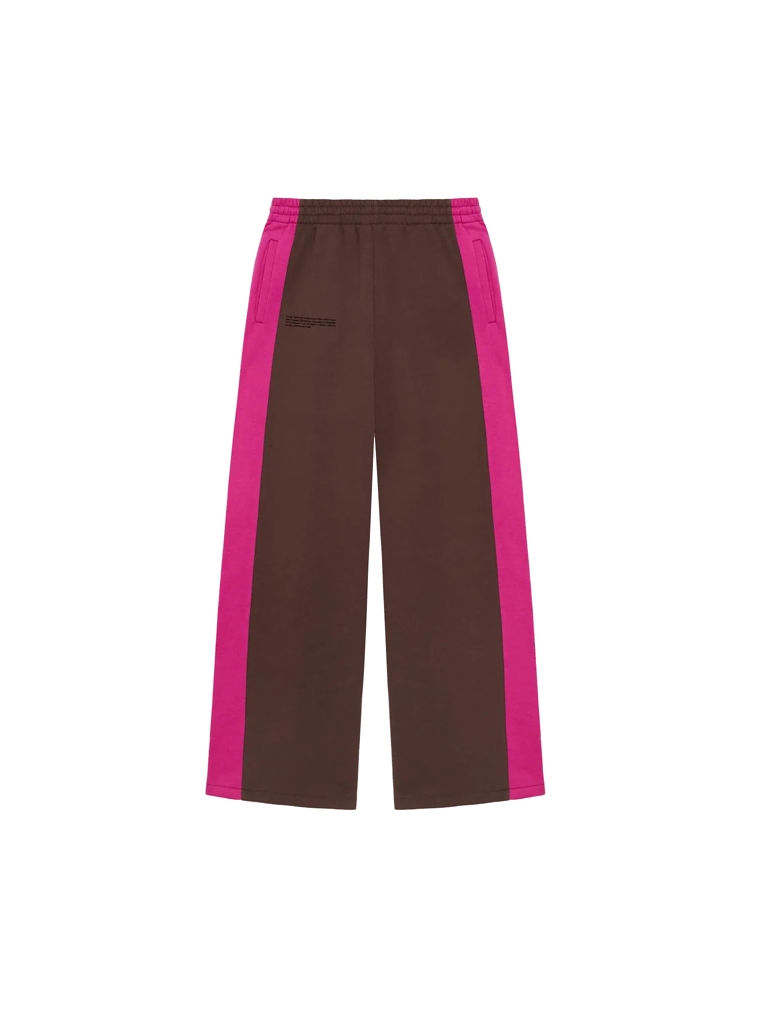 Color Block Loose Leg Track Pants—foxglove pink