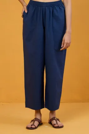 comfort fit narrow pants - deep blue cotton