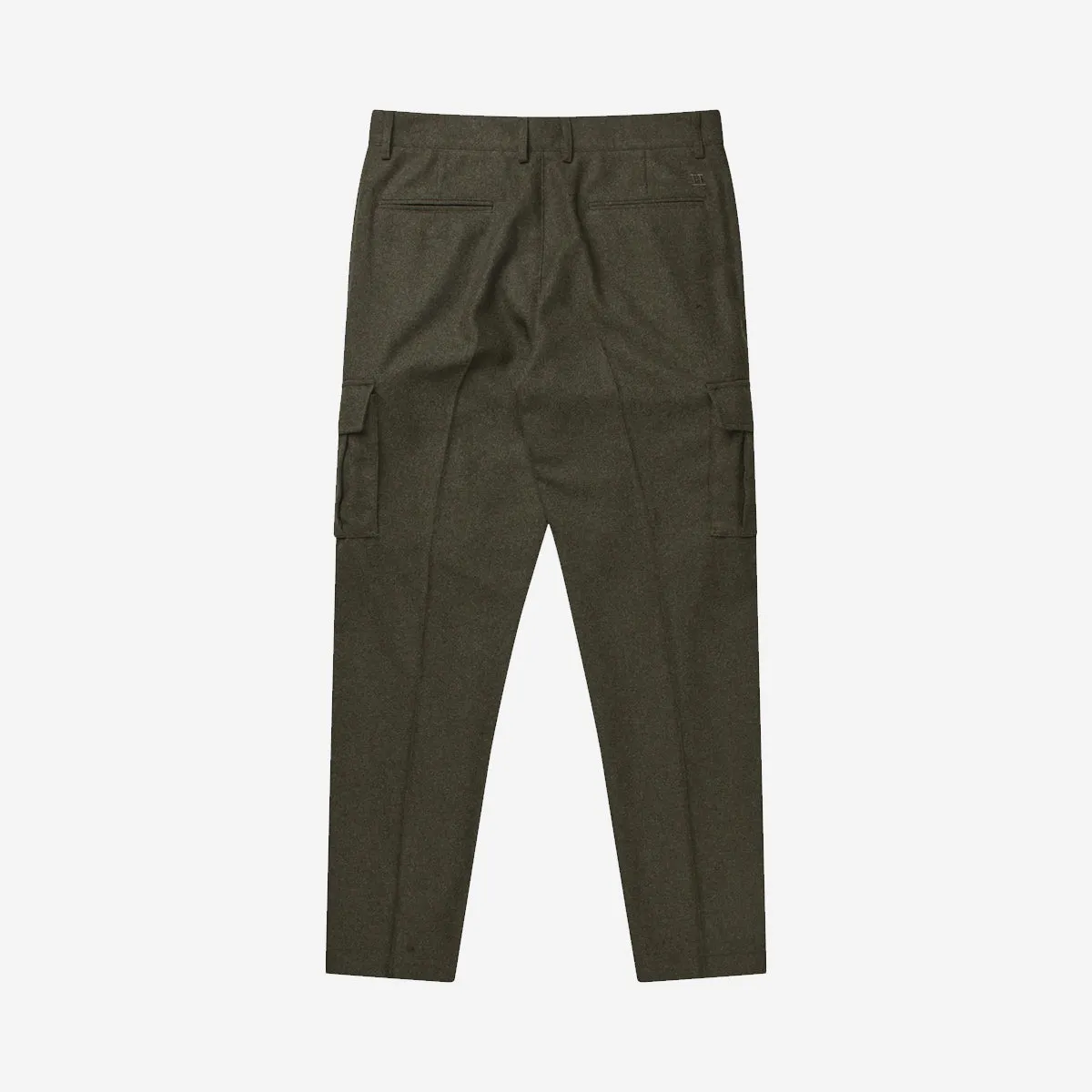 Como Regular Wool Cargo Suit Pants - Forest Green Melange