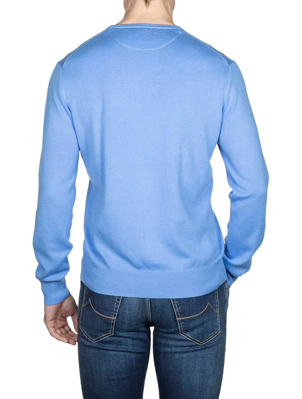 Cotton Crewneck Jumper Harbor Island Blue