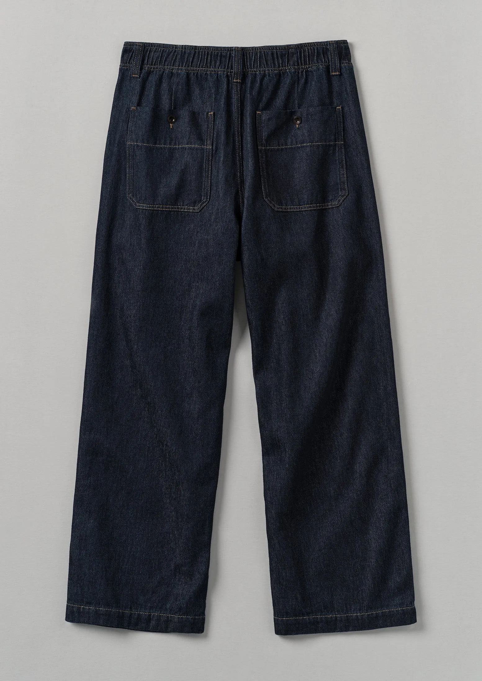 Cotton Hemp Denim Cargo Pants | Indigo