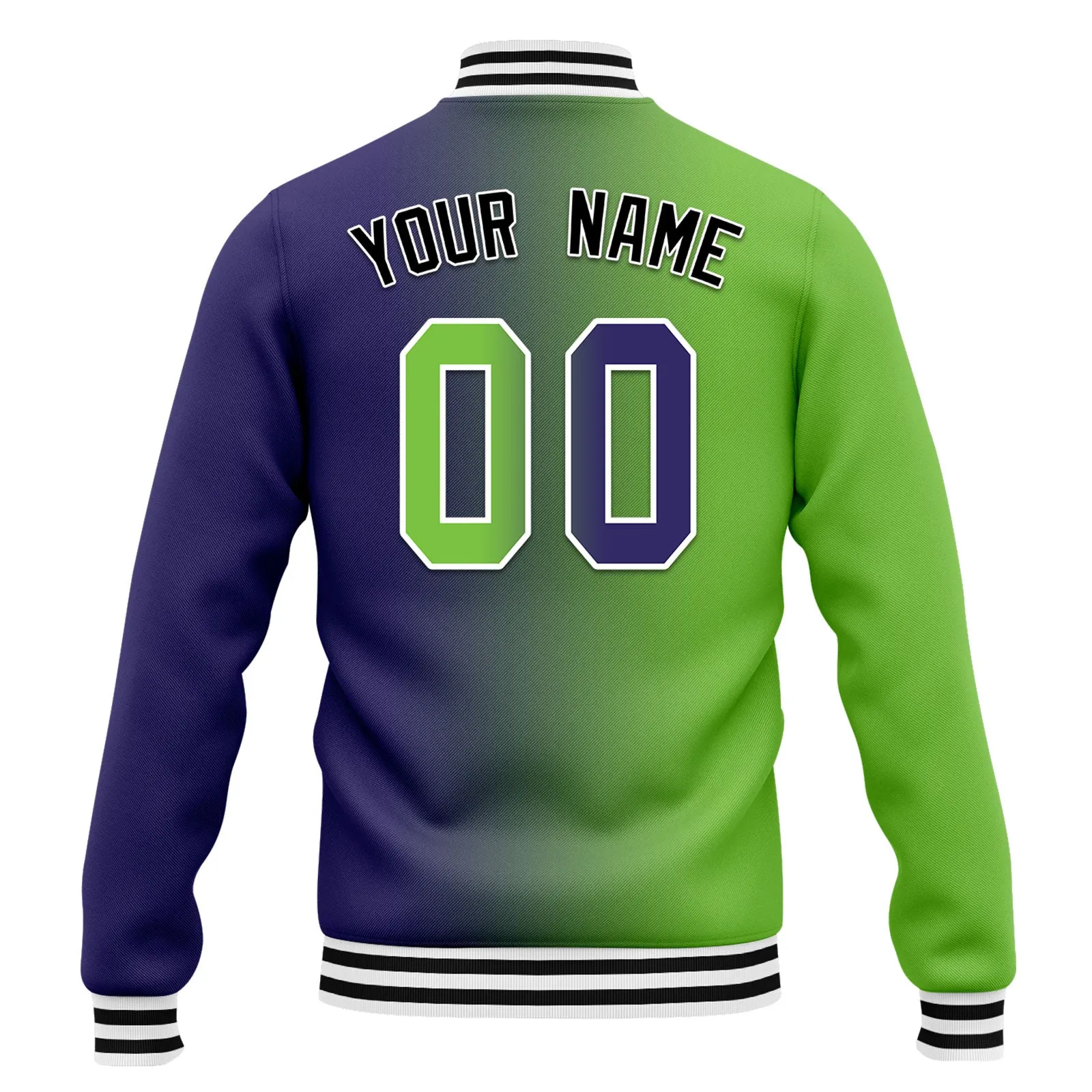 Custom Gradient Fashion Jacket Bomber Full-Snap Varsity Letterman Personalized Jacket FZ005-D028015-9