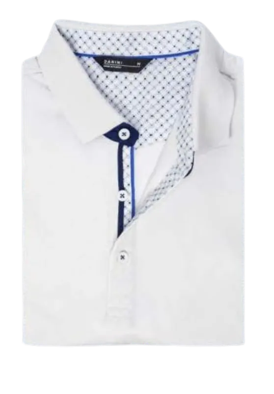 Danini Men's S/S Cotton Polo - White