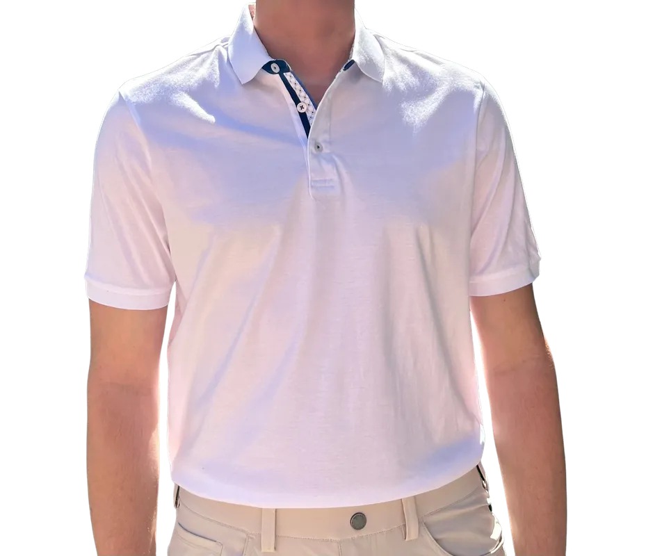 Danini Men's S/S Cotton Polo - White