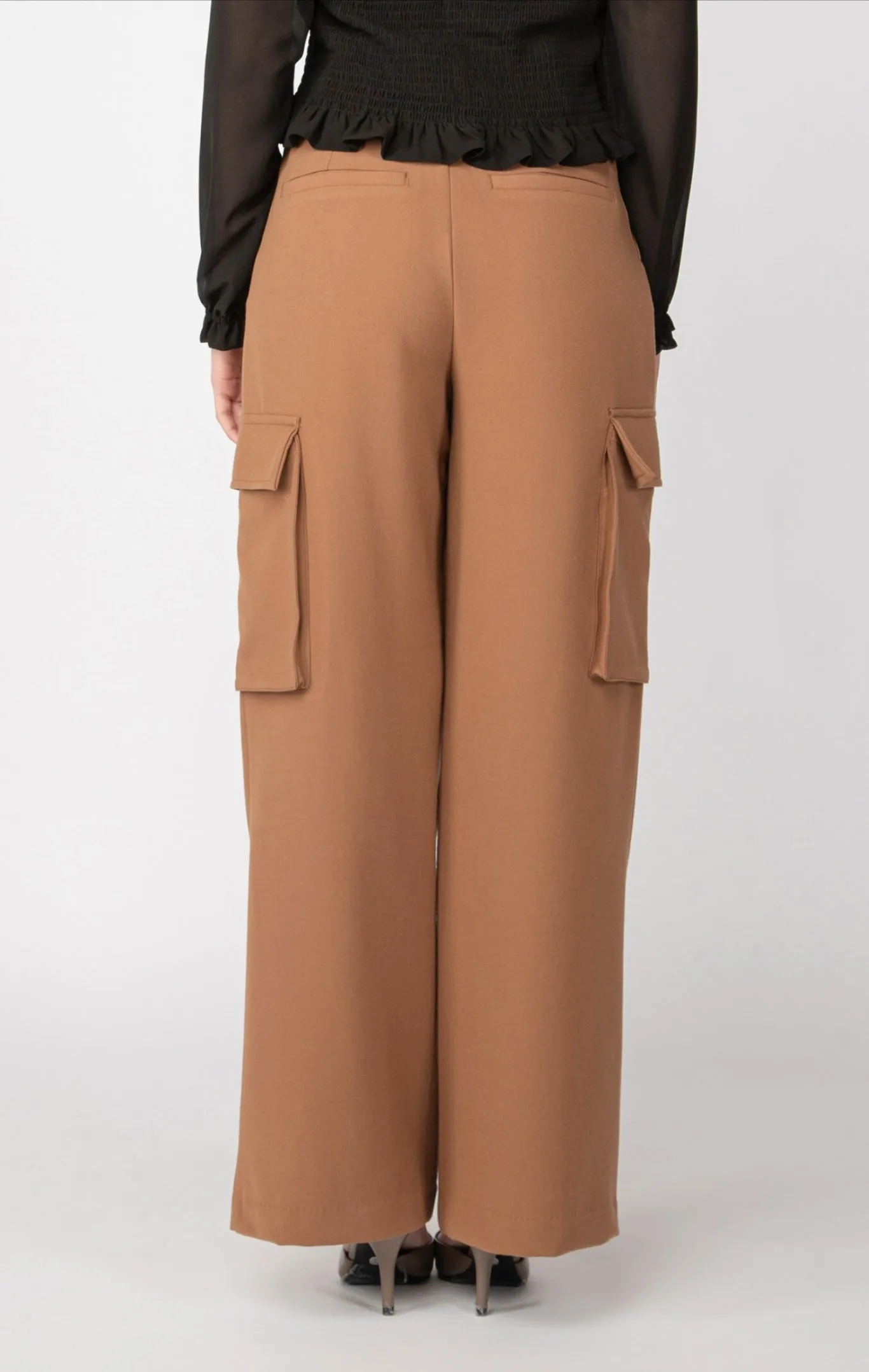 Dex Wide Leg Cargo Trousers Ginger