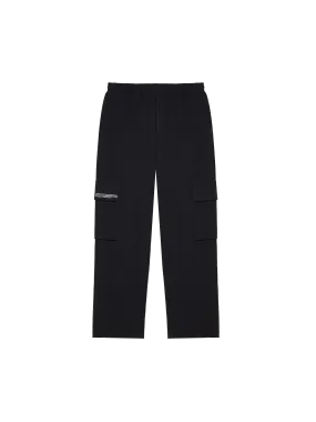 Double Jersey Cargo Track Pants—black