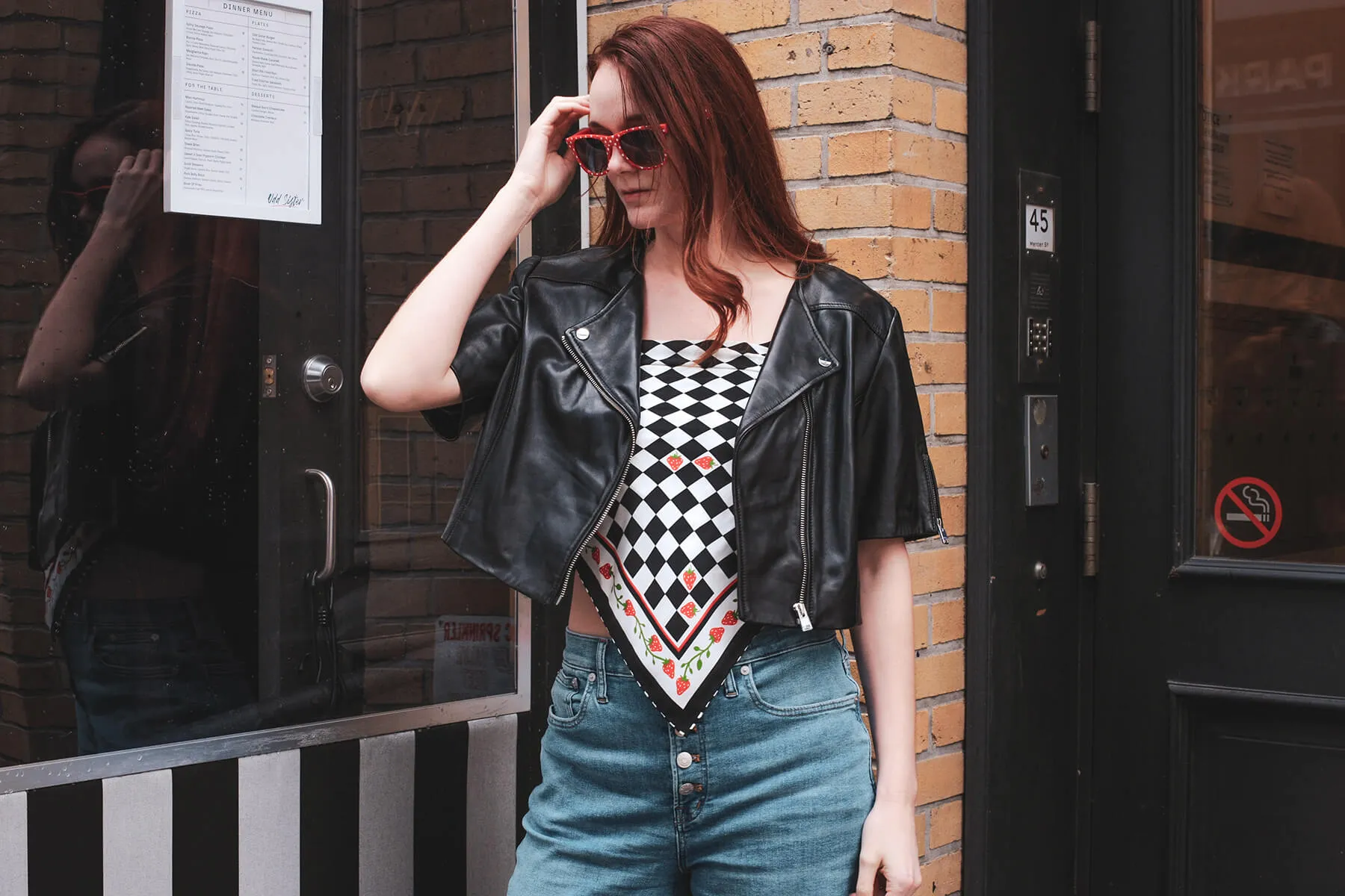 Double Sided Silk Scarf Of Checkerboard Imagination