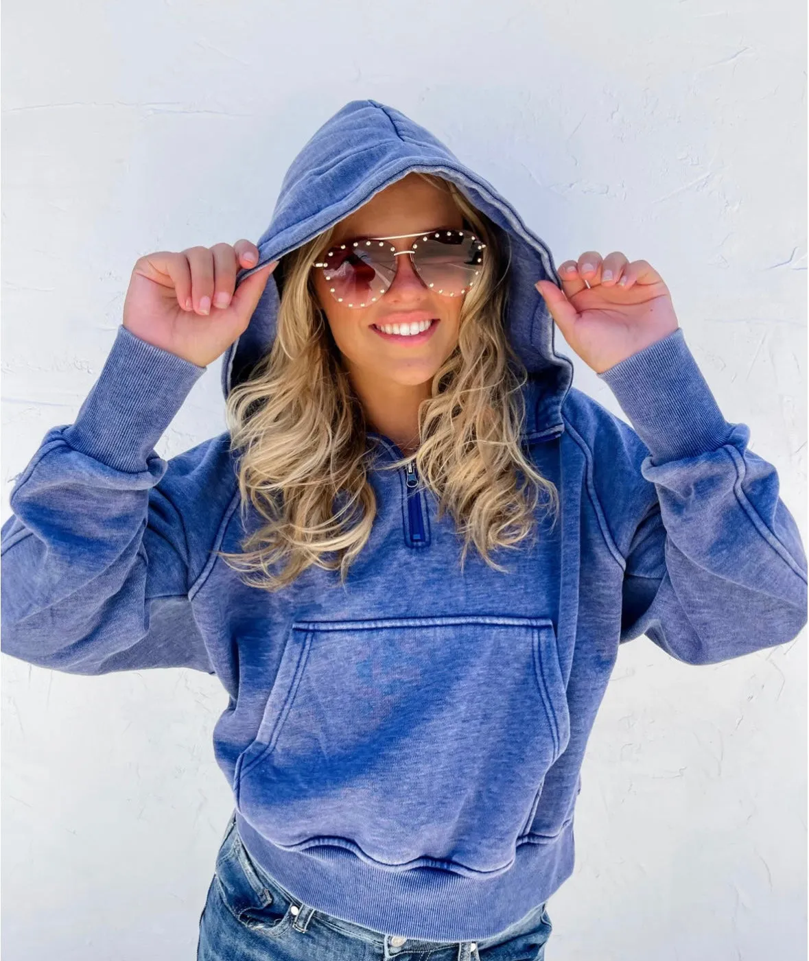 Easy Does It Pullover - Mineral Washed Blue