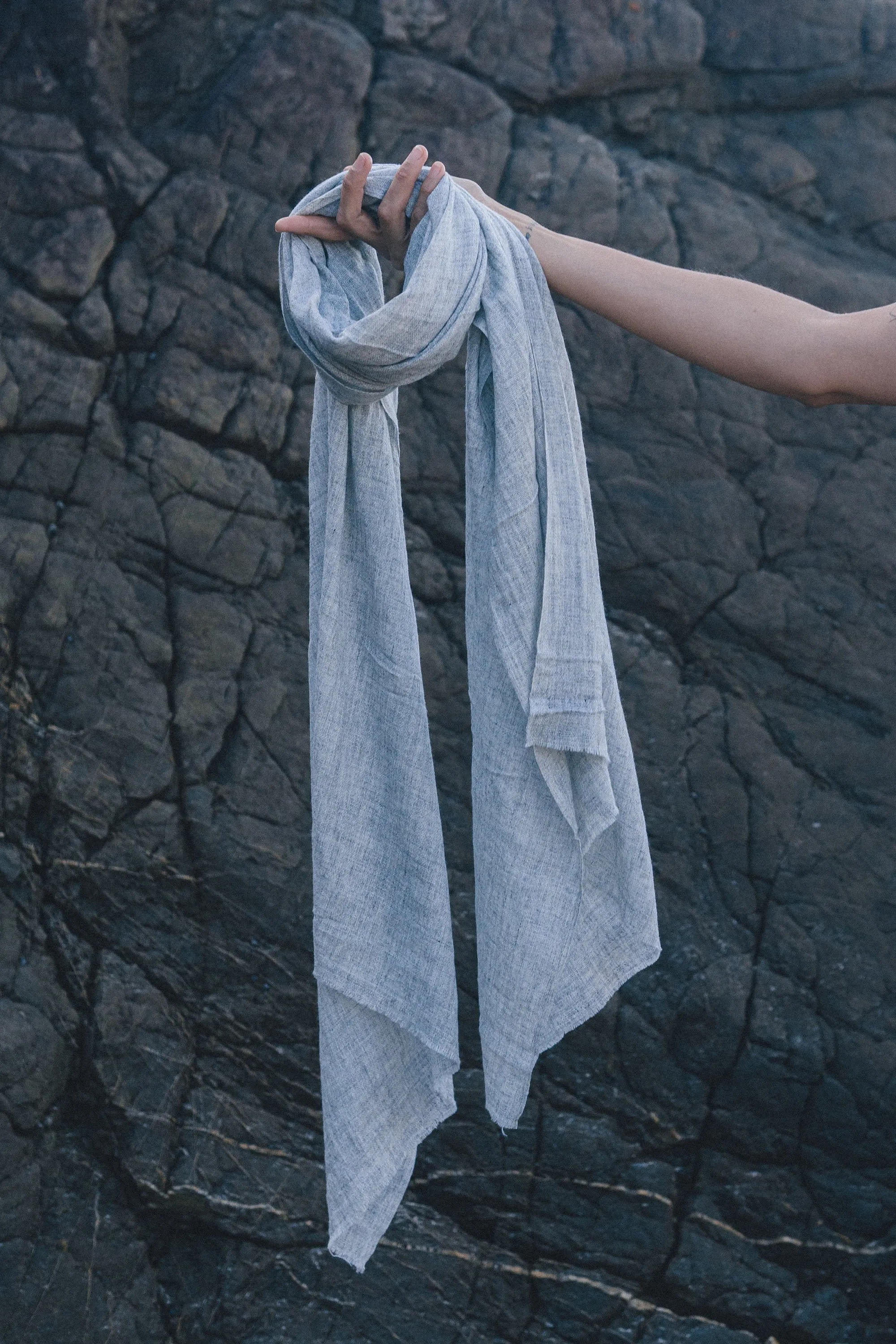 Elegant Flint Colour Cashmere Scarf