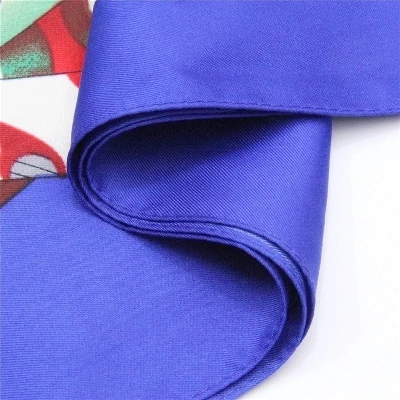 European Twill Silk Square Scarf Color Feather Printing Female Headscarf Shawl Scarf